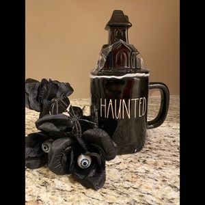 Rae Dunn Halloween haunted mug with topper